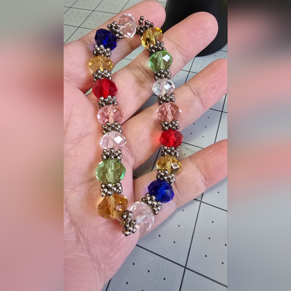 Multicolor Crystal Beaded Bracelet - Picture 5 of 7